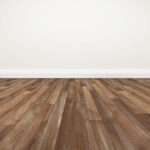 Wood floor and white wall, empty room for background